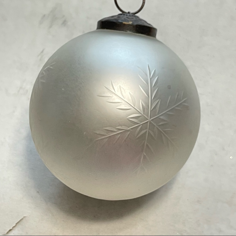 White snow flake Christmas ornament big